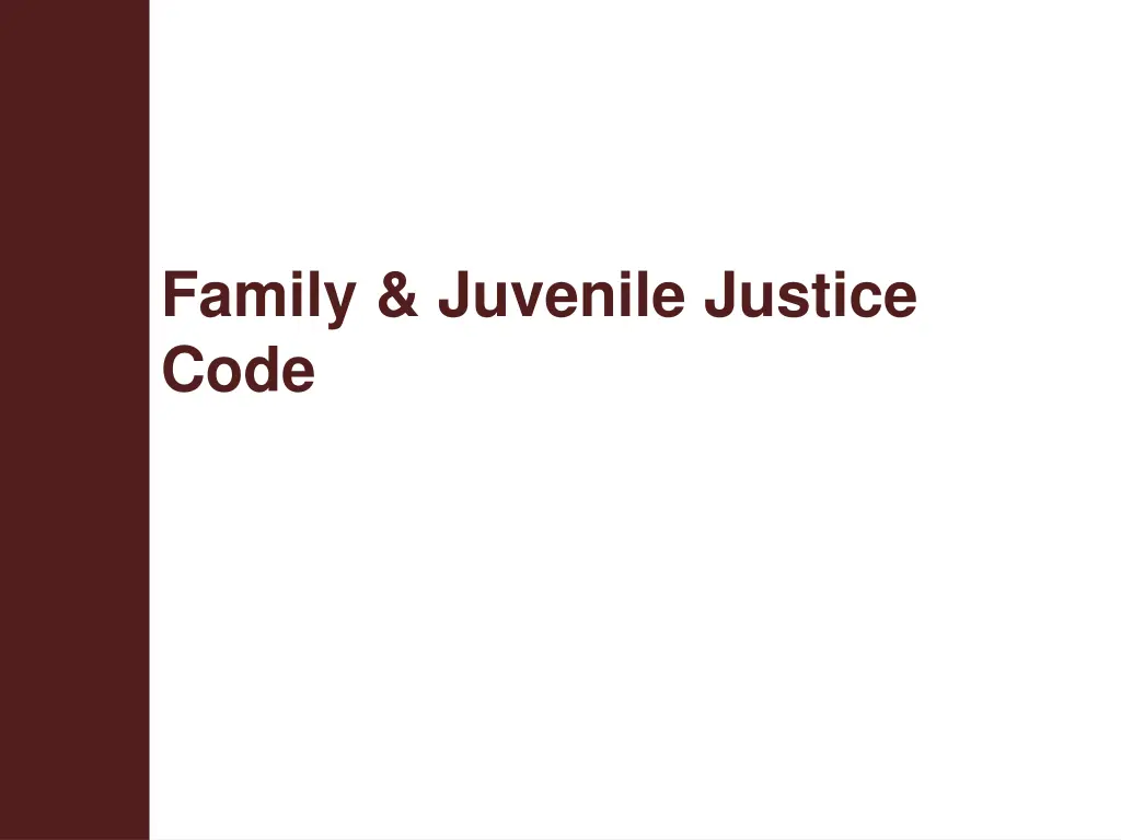 family juvenile justice code n.w