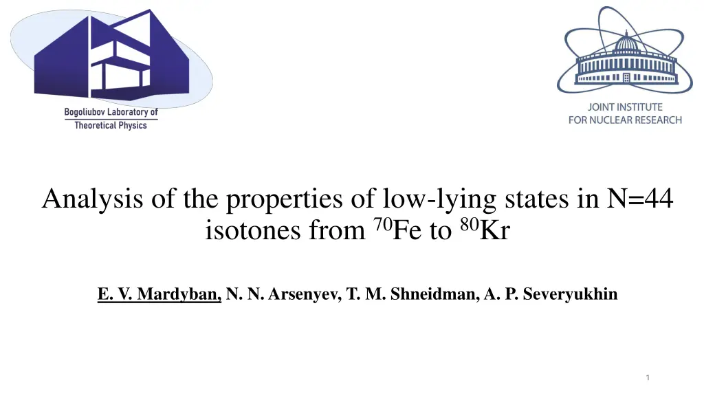 analysis of the properties of low lying states n.w