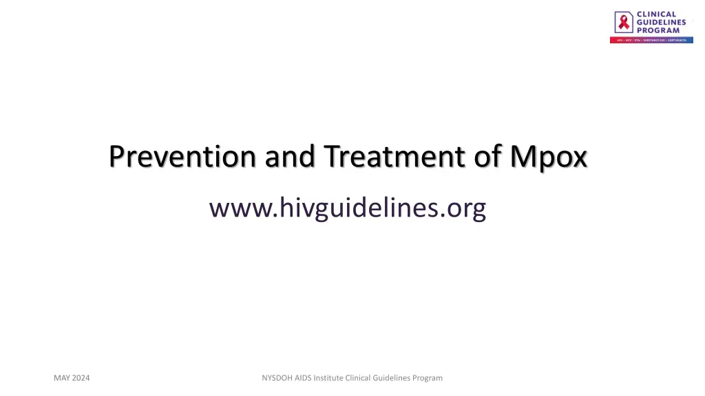 prevention and treatment of mpox n.w
