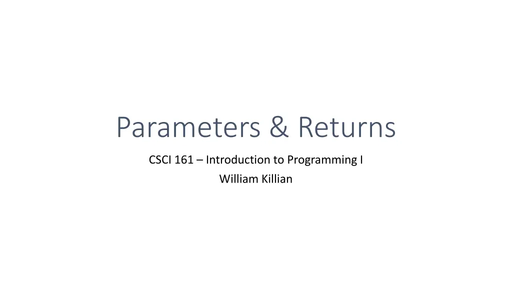 parameters returns n.w