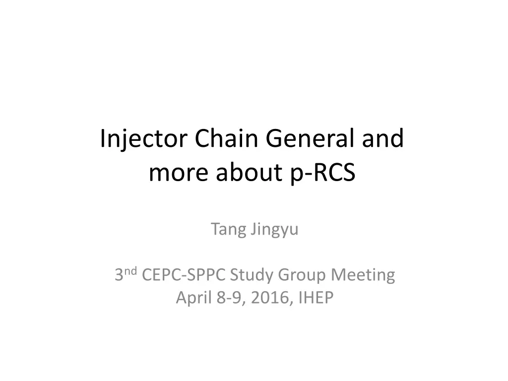 injector chain general and more about p rcs n.w