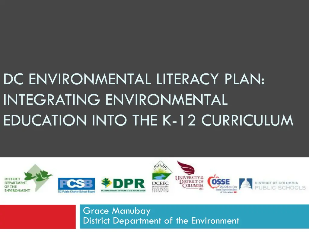 dc environmental literacy plan integrating n.w