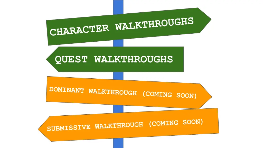 character walkthroughs n.w