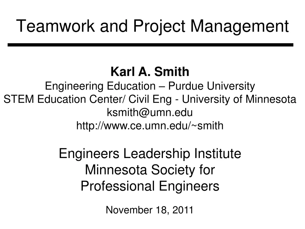 teamwork and project management n.w