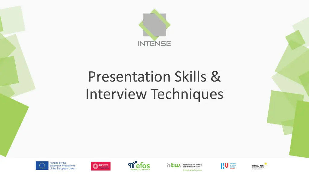 presentation skills interview techniques n.w