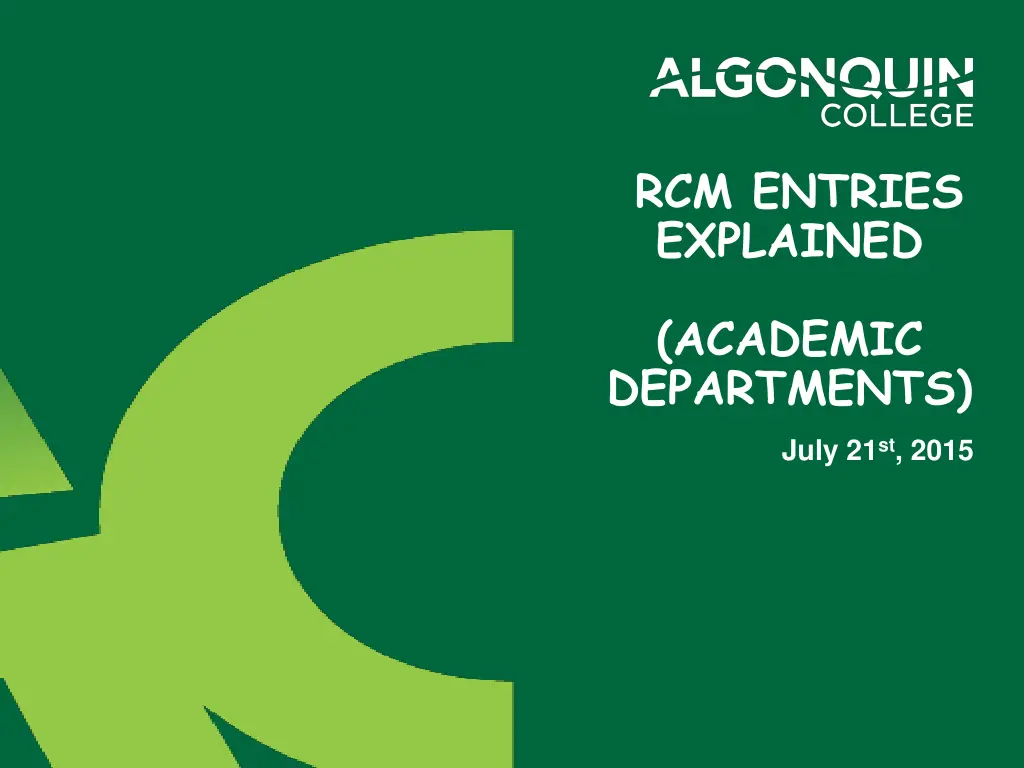 rcm entries explained n.w