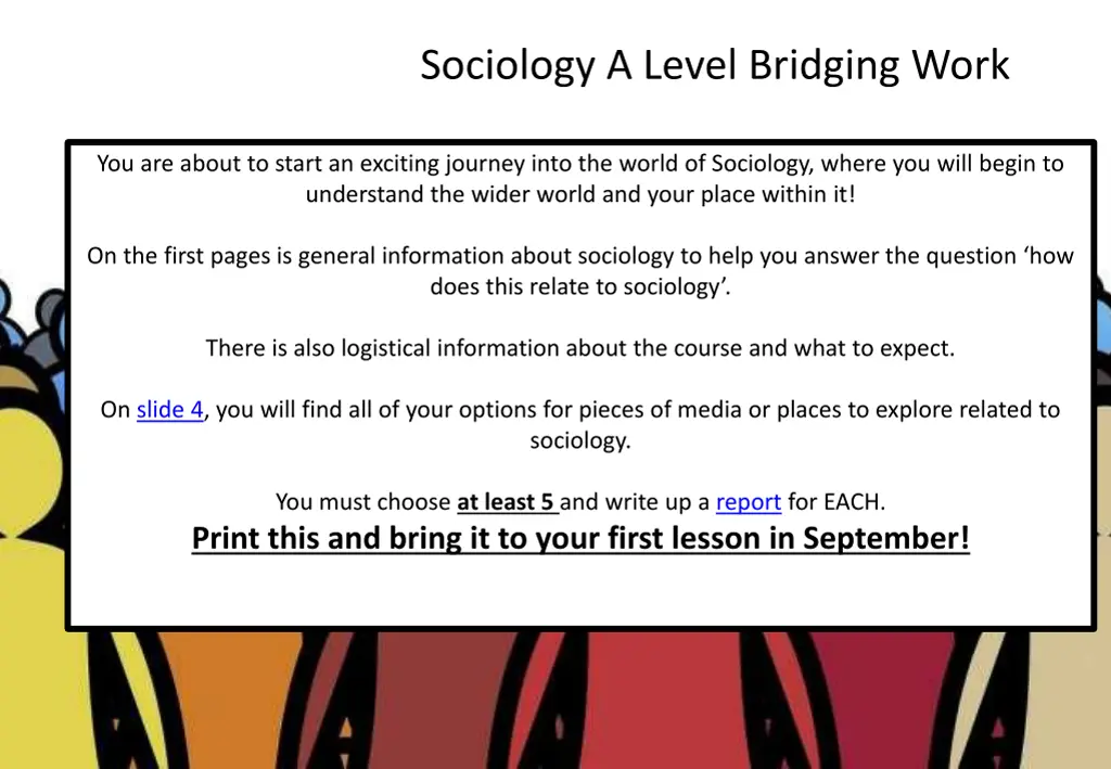 sociology a level bridging work n.w