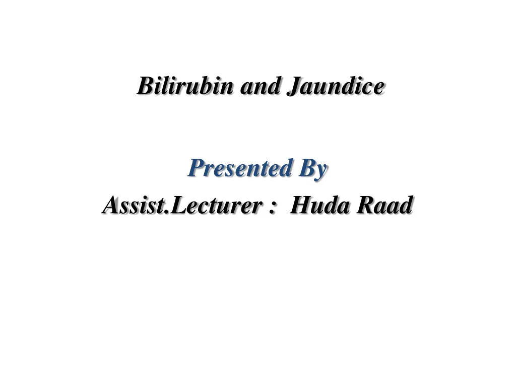 bilirubin and jaundice n.w
