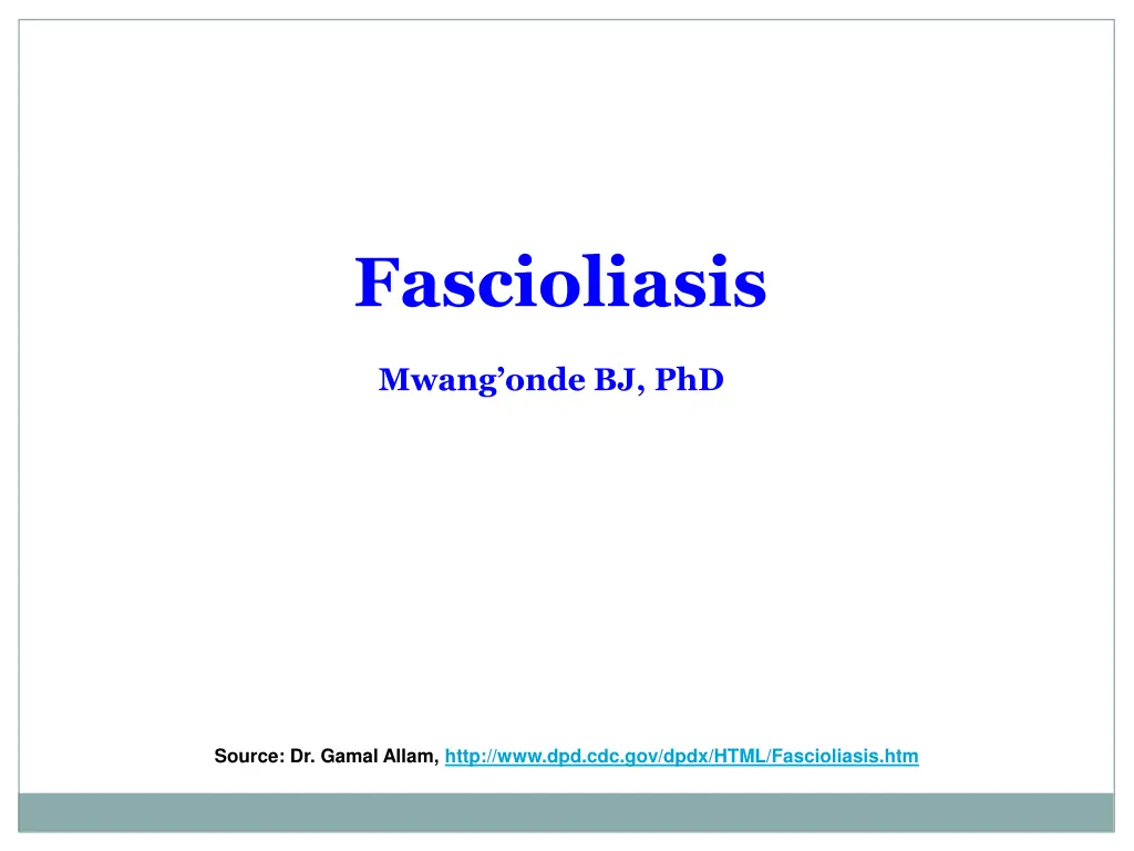 fascioliasis n.w