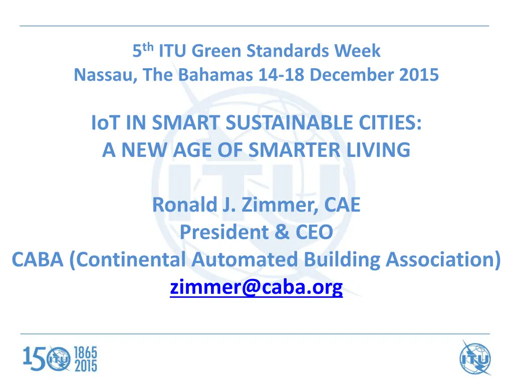 5 th itu green standards week nassau the bahamas n.w