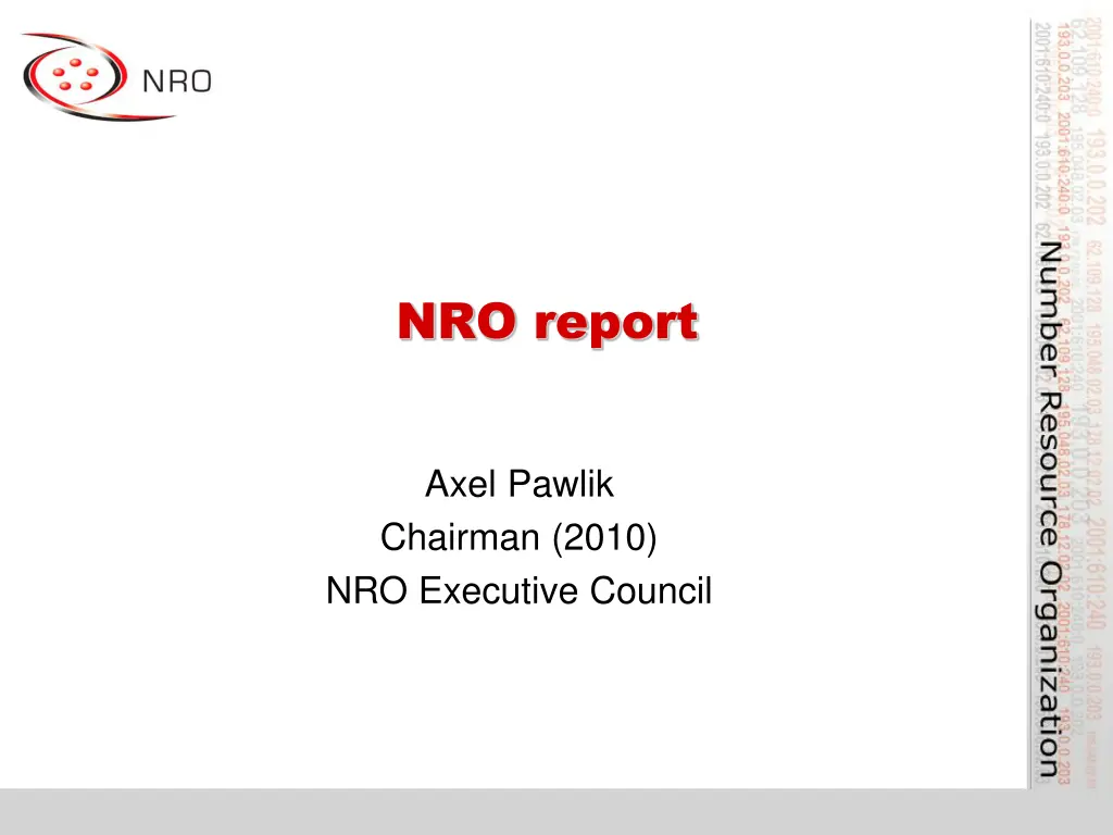 nro report n.w