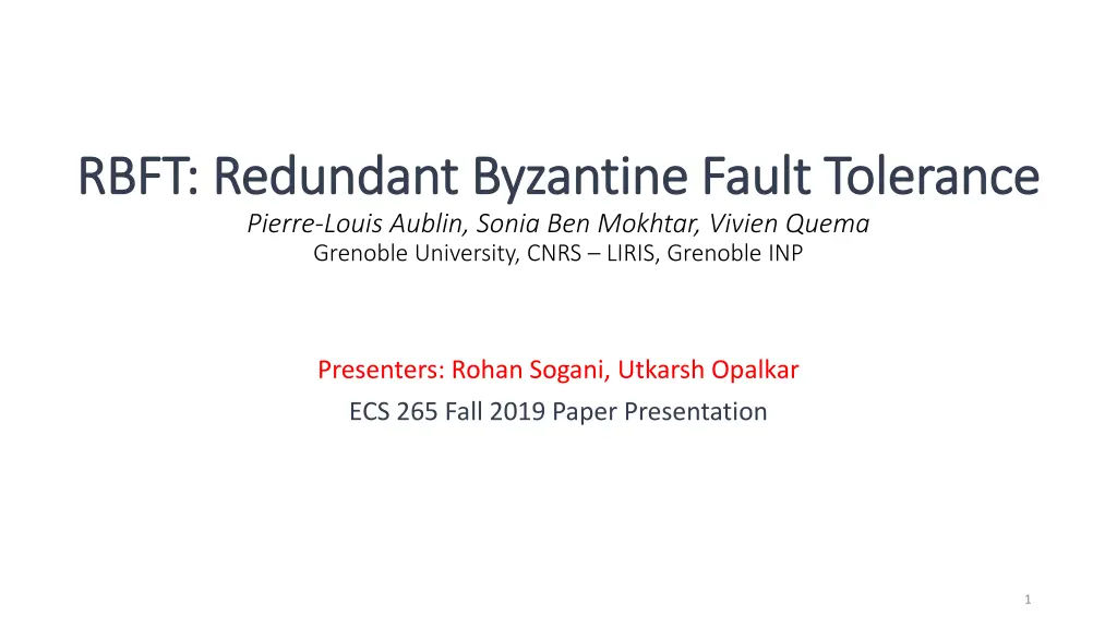 rbft redundant byzantine fault tolerance rbft n.w