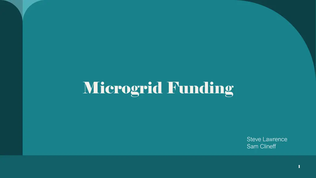 microgrid funding n.w