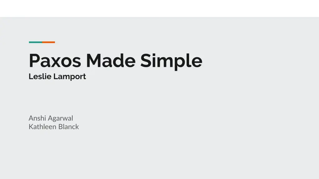paxos made simple leslie lamport n.w
