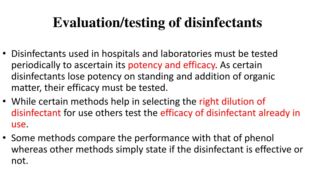 evaluation testing of disinfectants n.w
