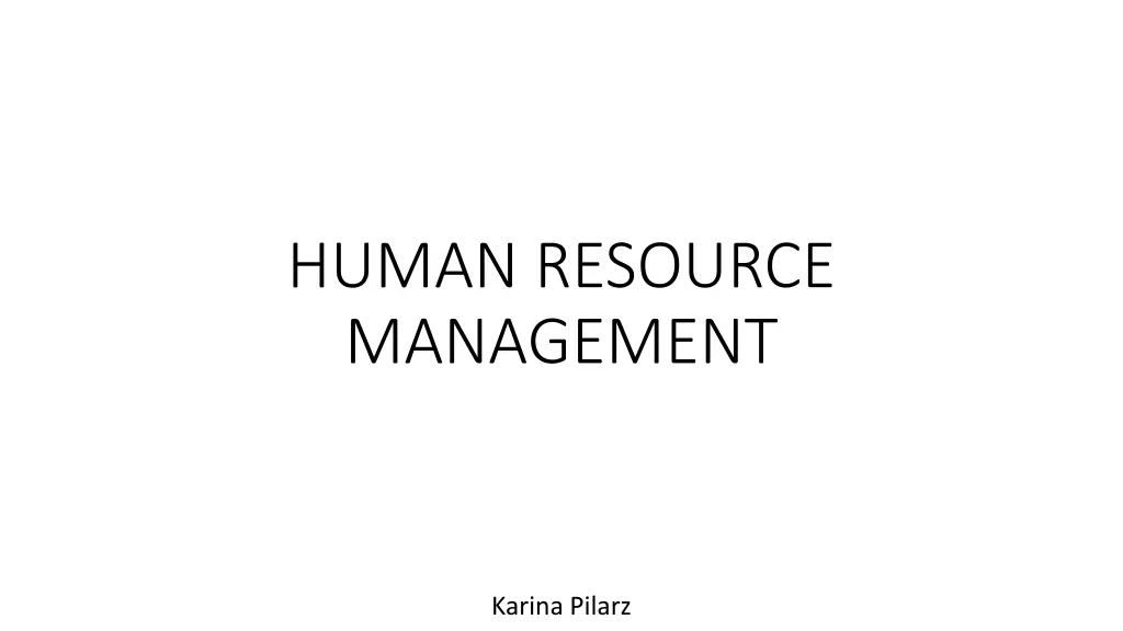 human resource management n.w