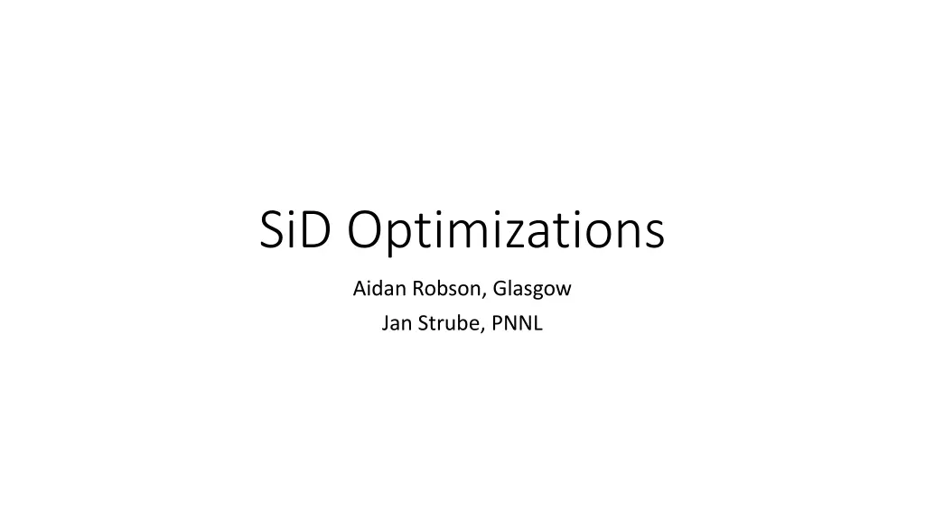 sid optimizations n.w