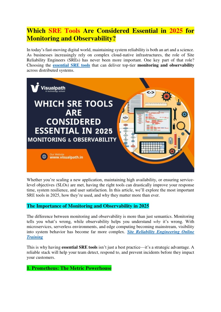 which sre tools are considered essential in 2025 n.w