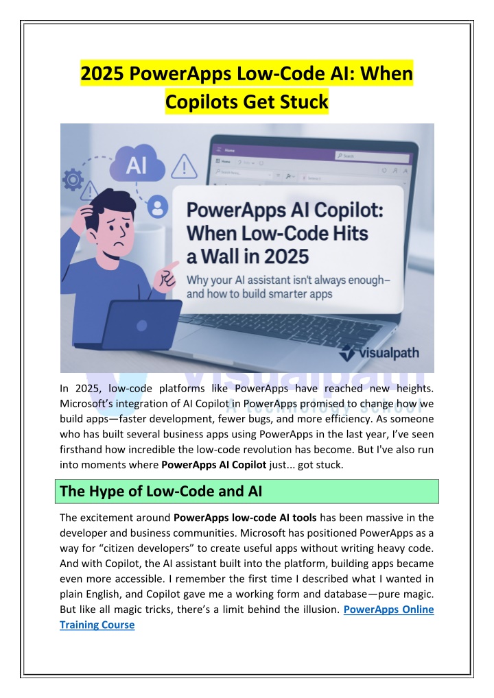 2025 powerapps low code ai when copilots get stuck n.w