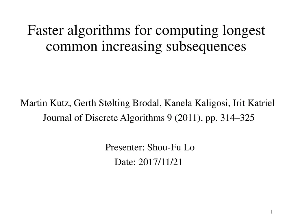 faster algorithms for computing longest common n.w