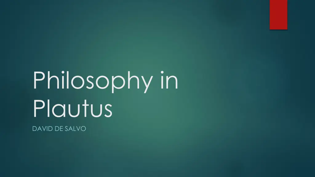 philosophy in plautus david de salvo n.w