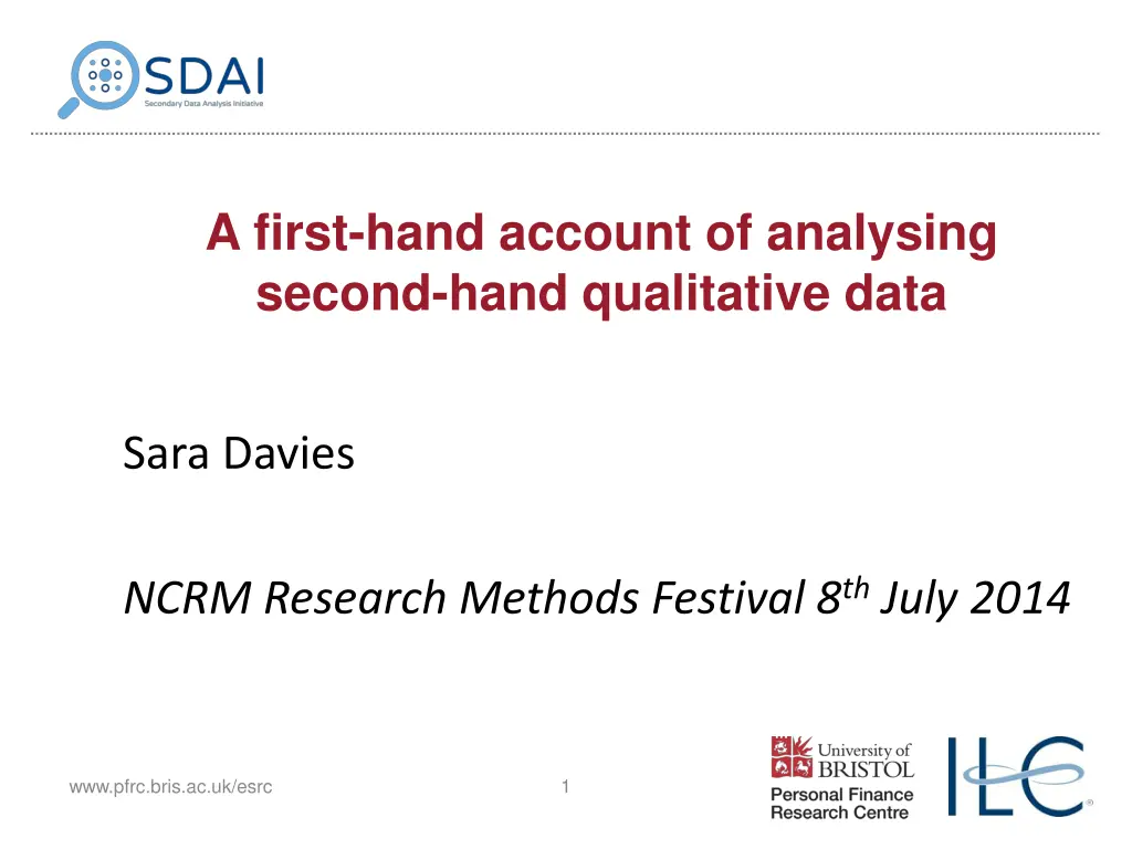 a first hand account of analysing second hand n.w