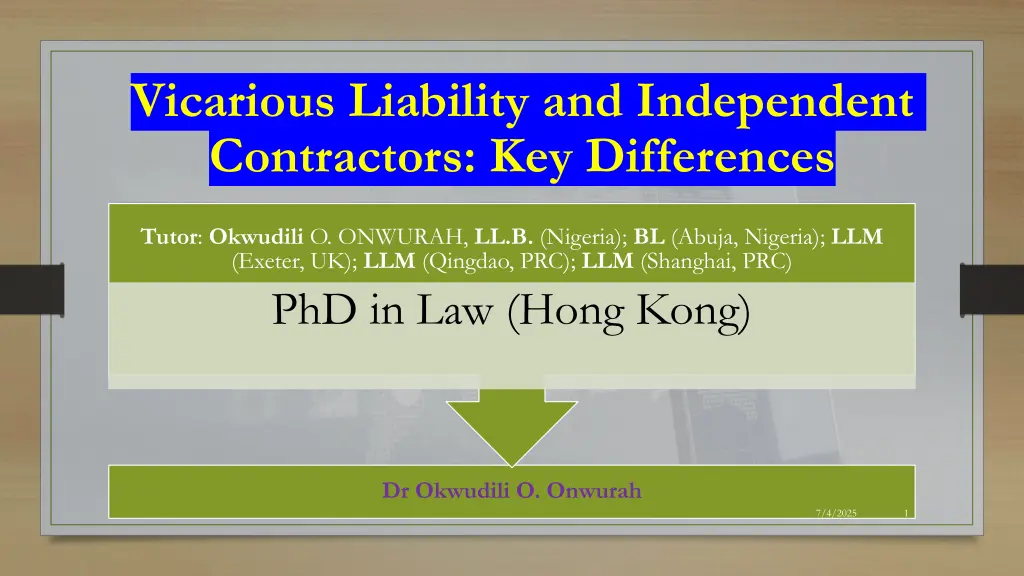 vicarious liability and independent contractors n.w