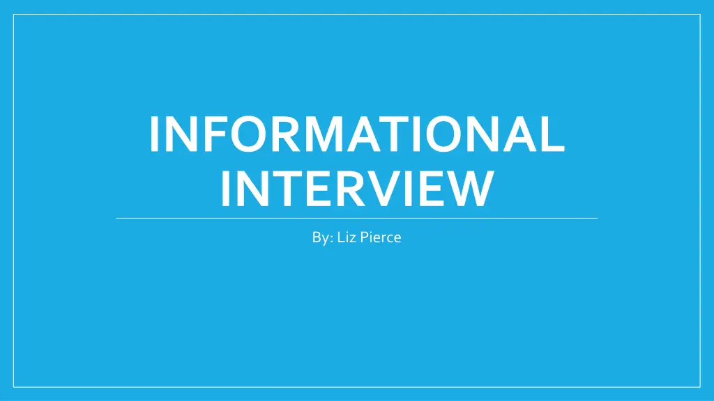 informational interview n.w