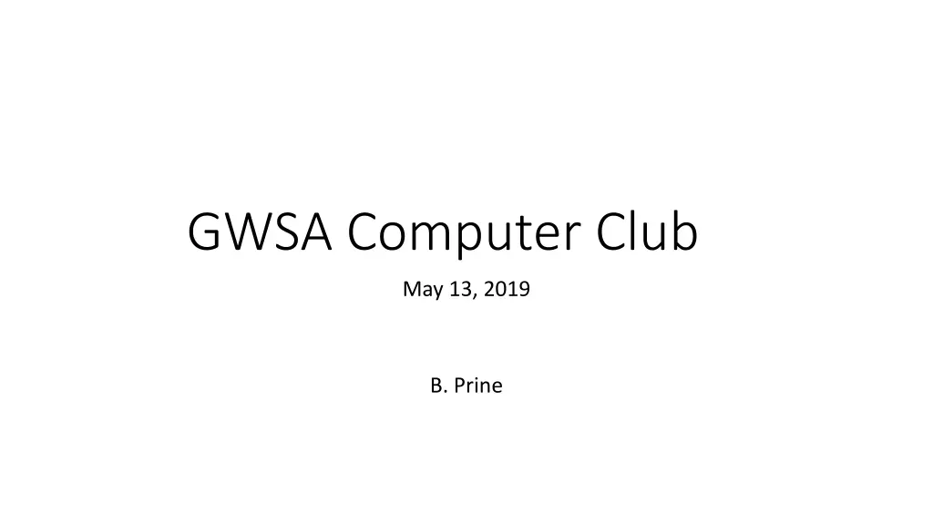 gwsa computer club n.w