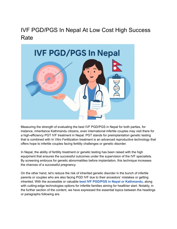 ivf pgd pgs in nepal at low cost high success rate n.w