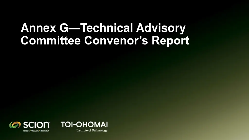 annex g technical advisory committee convenor n.w