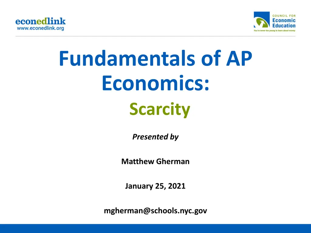 fundamentals of ap economics scarcity n.w