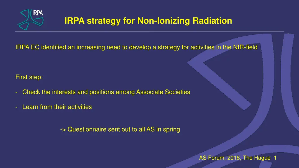 irpa strategy for non ionizing radiation n.w