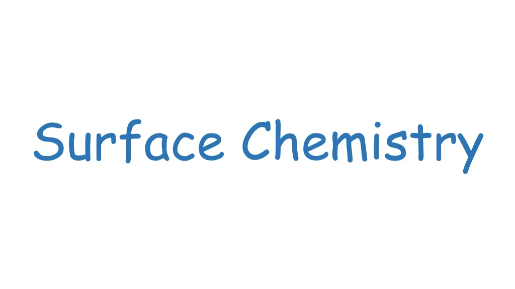 surface chemistry n.w