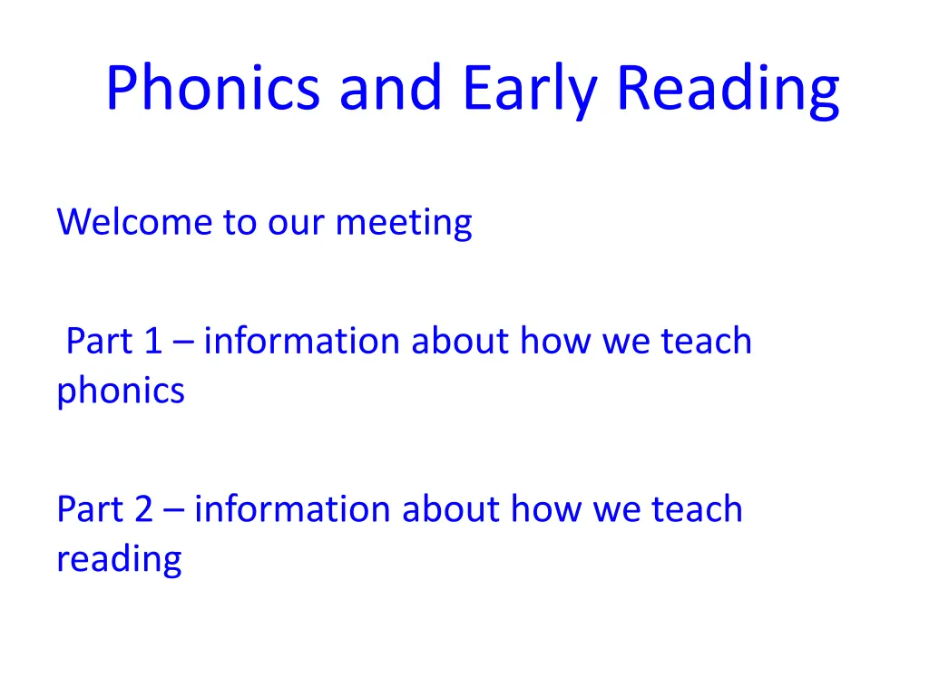 phonics and early reading n.w