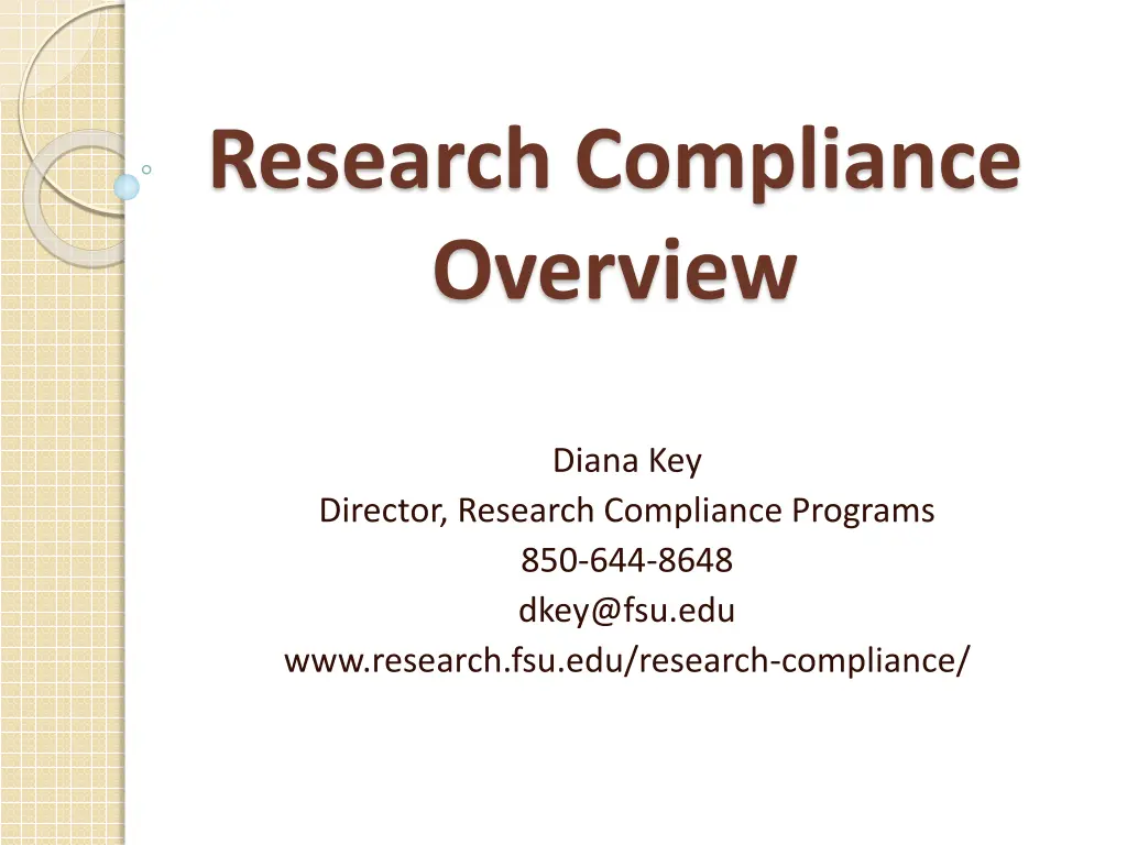 research compliance overview n.w