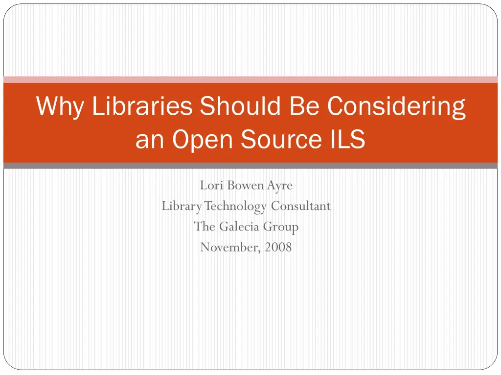why libraries should be considering an open n.w