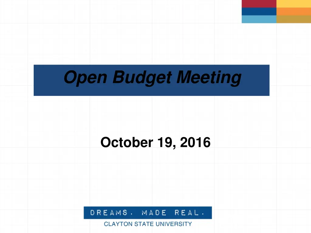 open budget meeting n.w