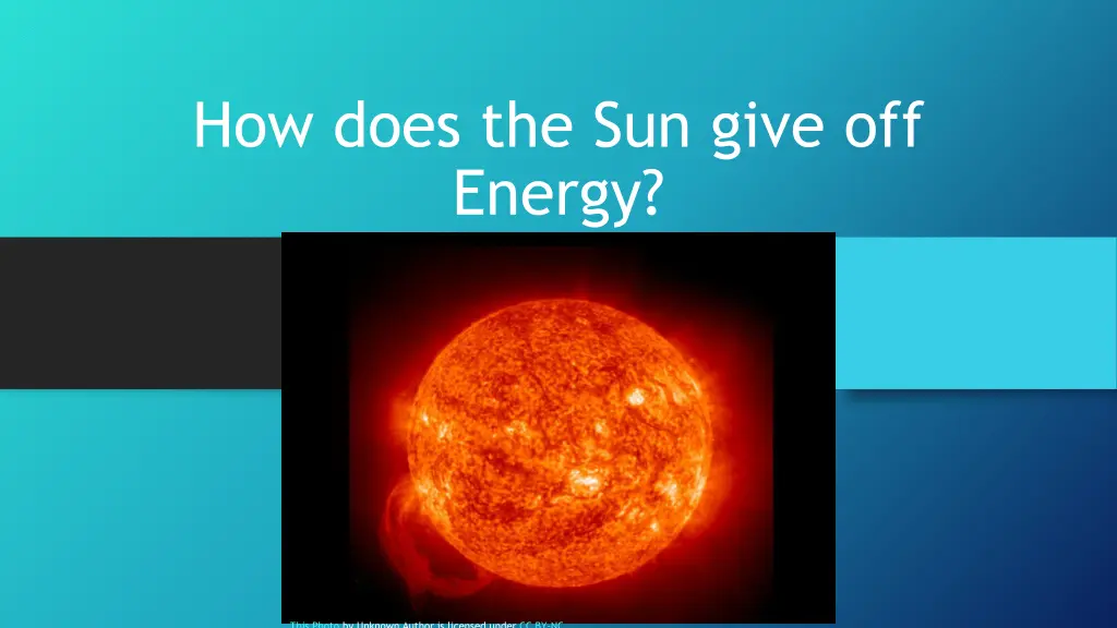 how does the sun give off energy n.w