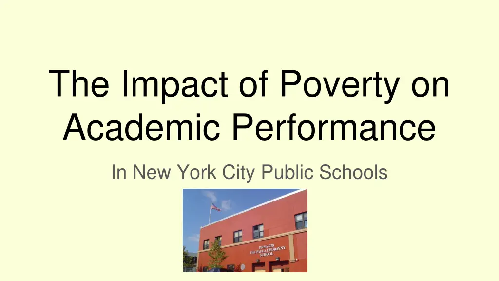 the impact of poverty on academic performance n.w