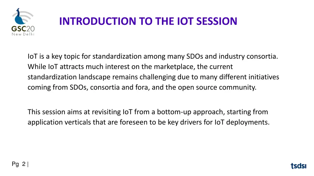 introduction to the iot session n.w