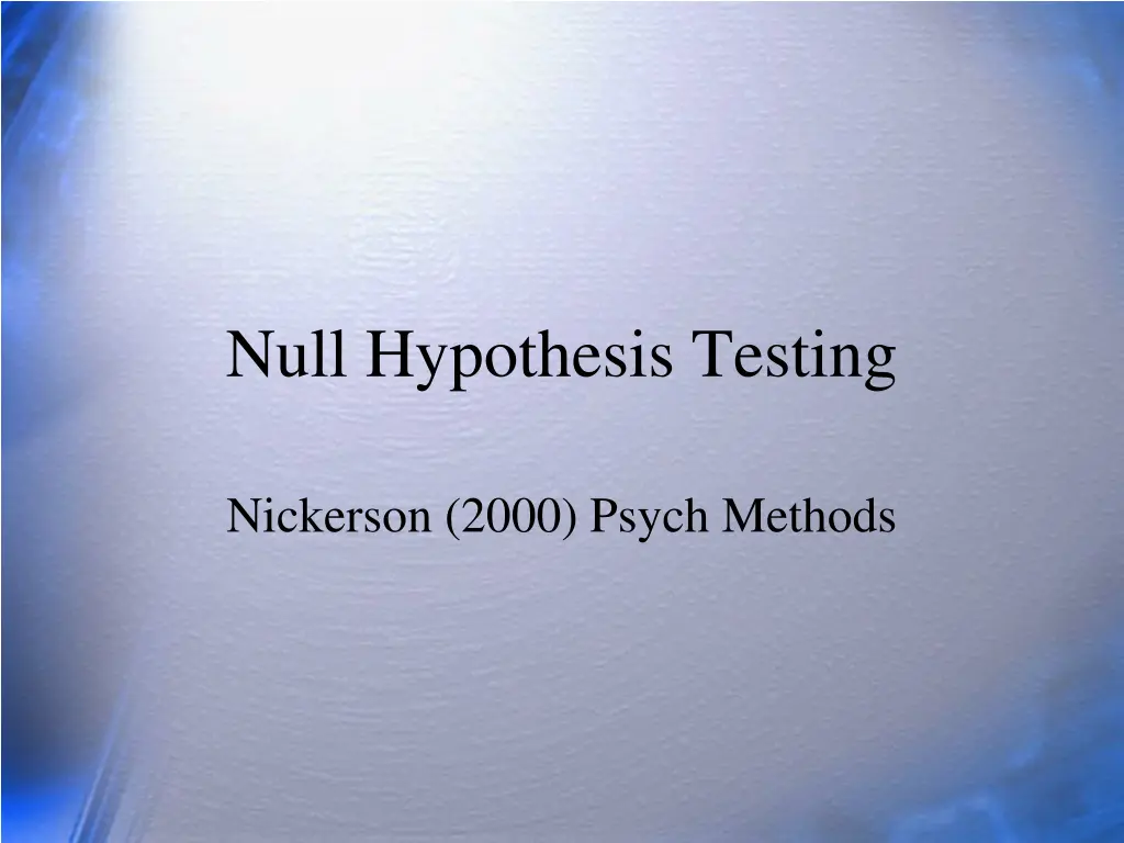 null hypothesis testing n.w