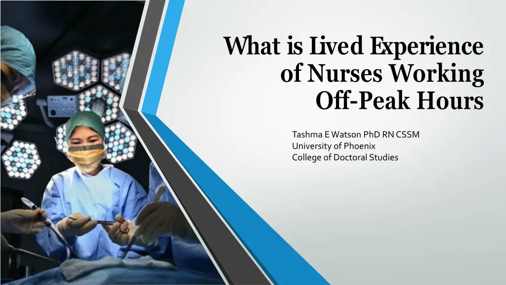 what is lived experience of nurses working n.w