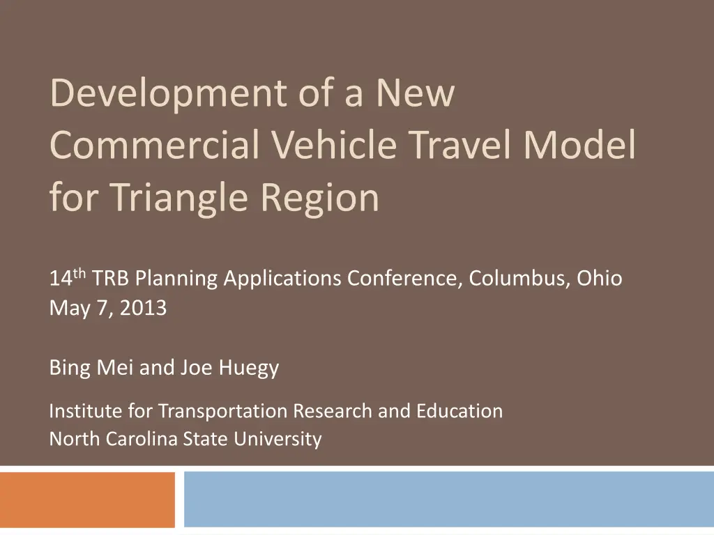 development of a new commercial vehicle travel n.w