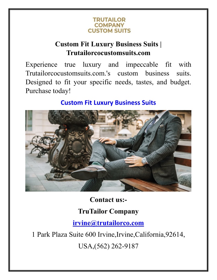 custom fit luxury business suits n.w