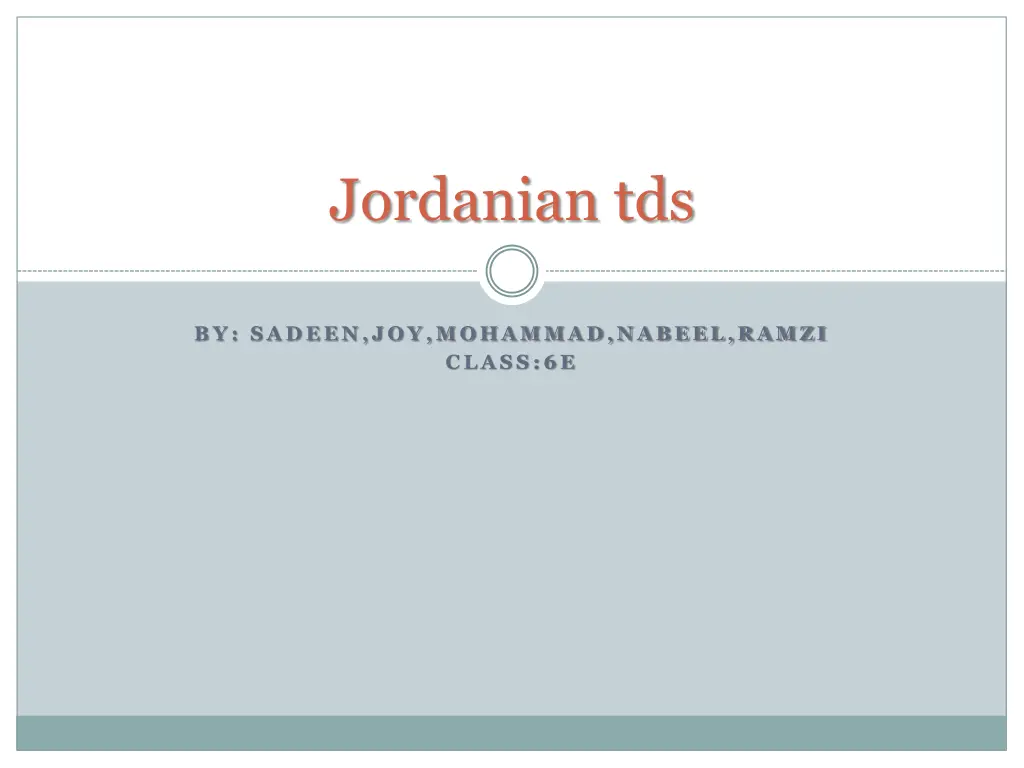 jordanian tds n.w