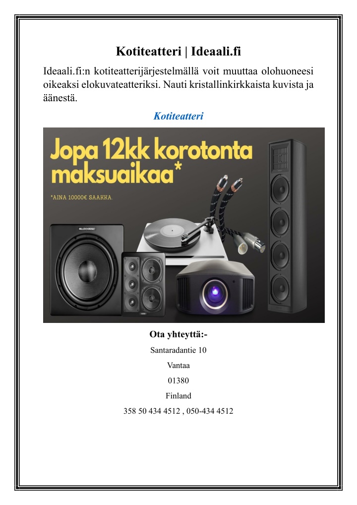 kotiteatteri ideaali fi n.w