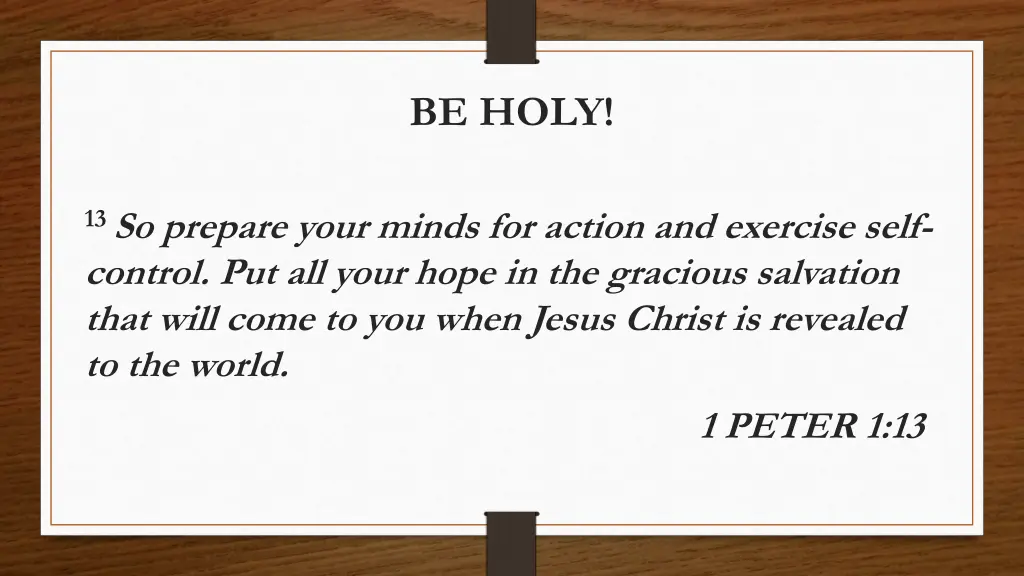 be holy n.w