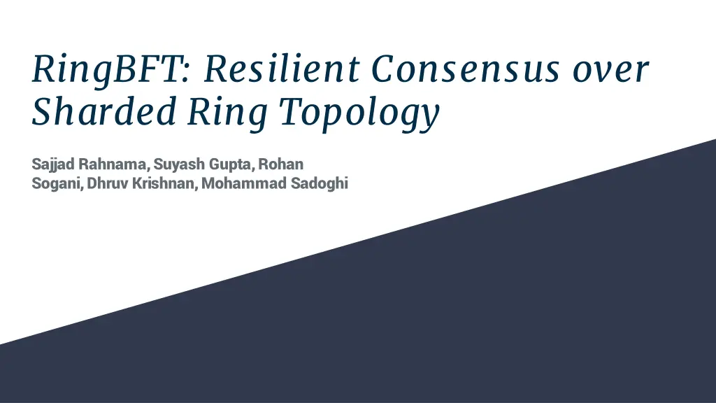 ringbft resilient consensus over sharded ring n.w