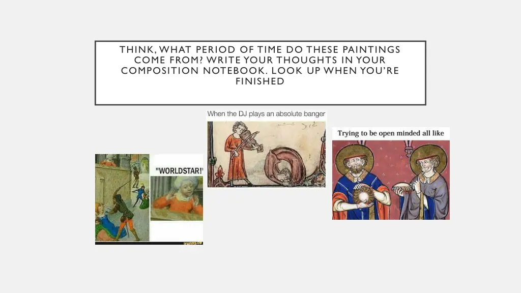think what period of time do these paintings come n.w